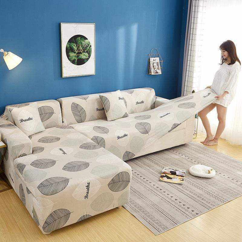 Housse de canapé d'angle extensible pour canapé et fauteuil FLEUR D’ÉTÉ - Housse De France