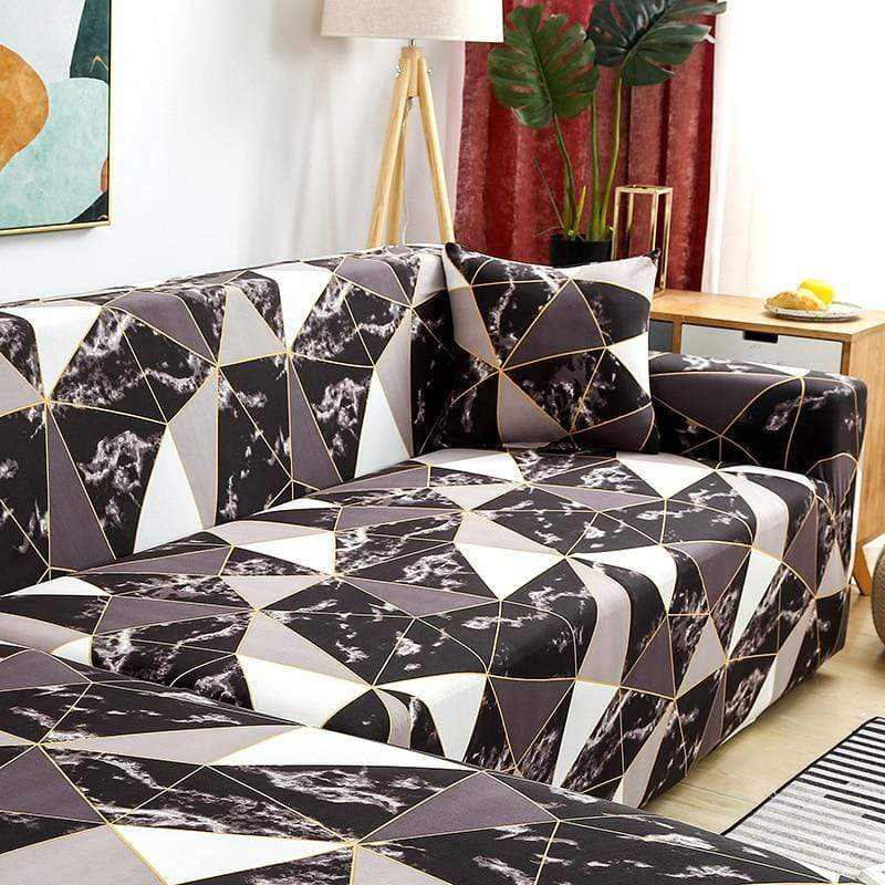 Housse de canapé d'angle géométrique METACOVER - Housse De France