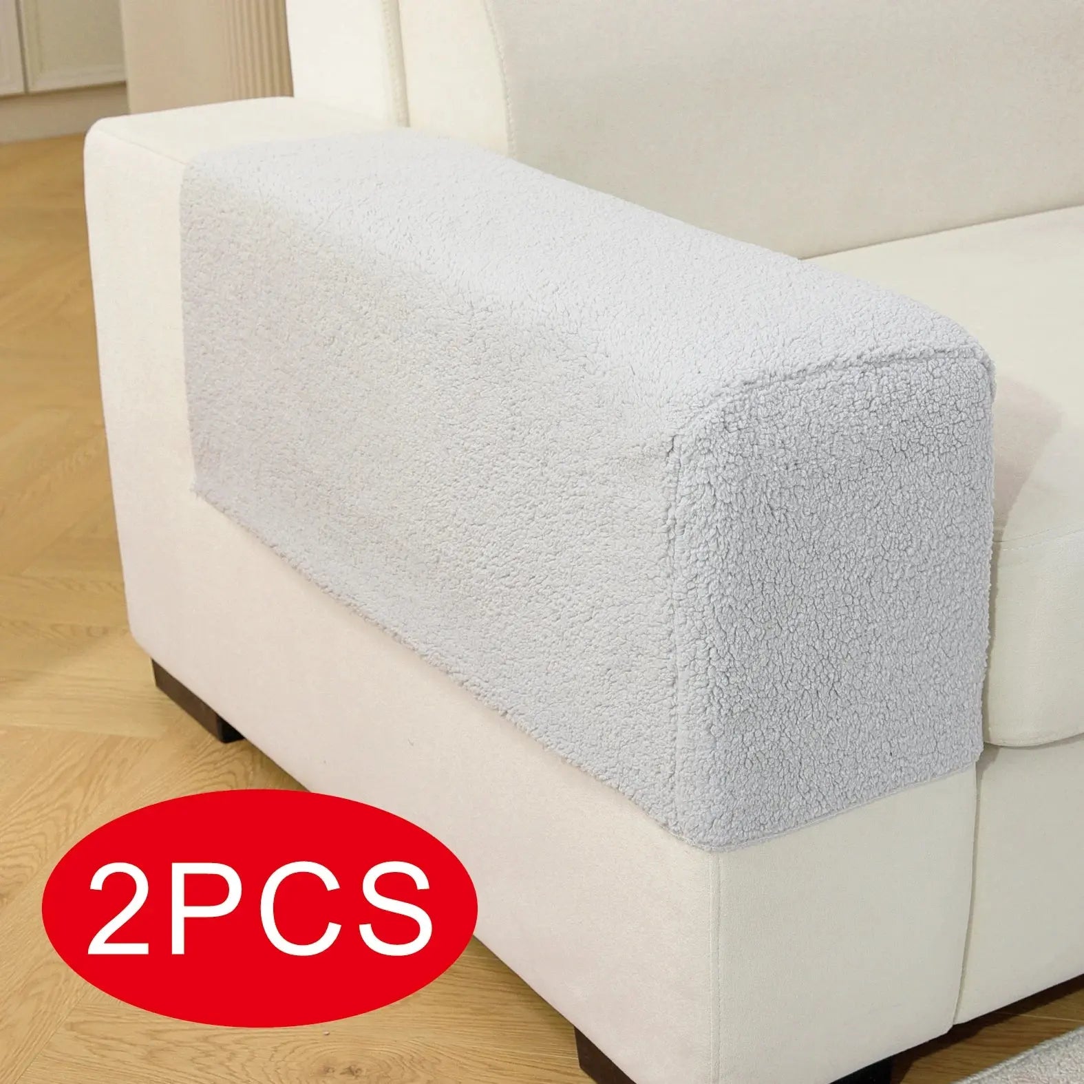 Housse Accoudoir Canapé Peluche VELMORA