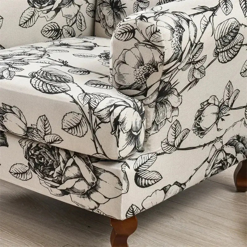 Housse de chaise à ailes extensibles, imprimé Floral, housse de fauteuil à ailes, protection de canapé à dossier incliné pour détente unique avec housses de coussin Housse de France
