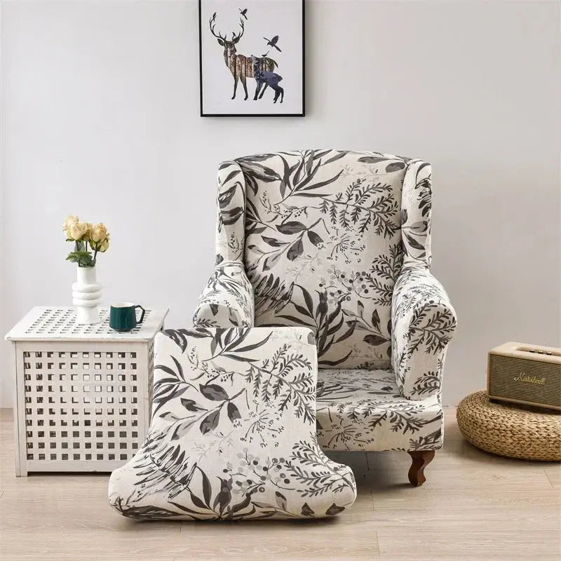 Housse de chaise à ailes extensibles, imprimé Floral, housse de fauteuil à ailes, protection de canapé à dossier incliné pour détente unique avec housses de coussin Housse de France