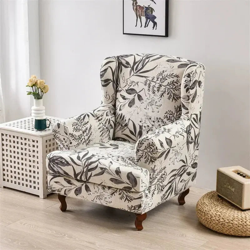Housse de chaise à ailes extensibles, imprimé Floral, housse de fauteuil à ailes, protection de canapé à dossier incliné pour détente unique avec housses de coussin Housse de France