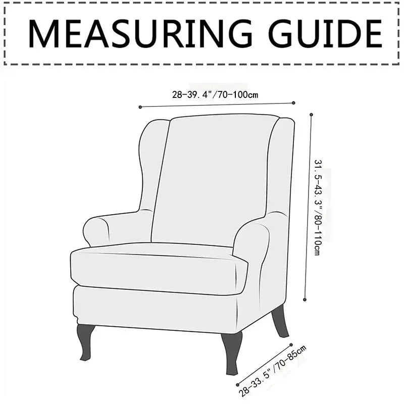 Housse de chaise à ailes imprimées feuilles, housse de fauteuil extensible en Spandex, style nordique amovible, housse de canapé relaxante, housse de protection pour meubles Housse de France