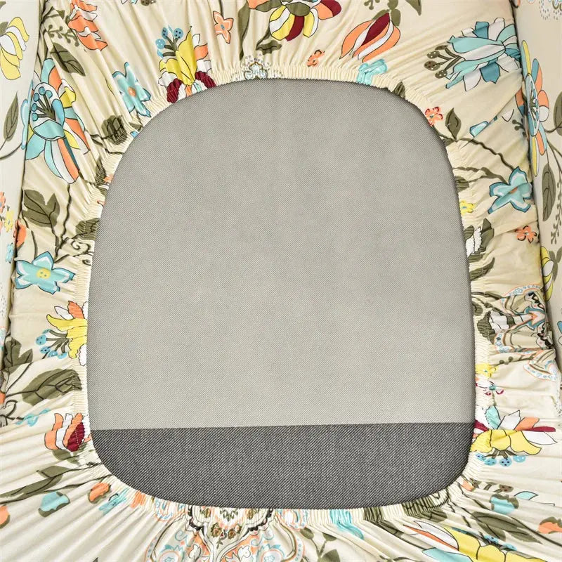 Housse de chaise à ailes imprimées feuilles, housse de fauteuil extensible en Spandex, style nordique amovible, housse de canapé relaxante, housse de protection pour meubles Housse de France