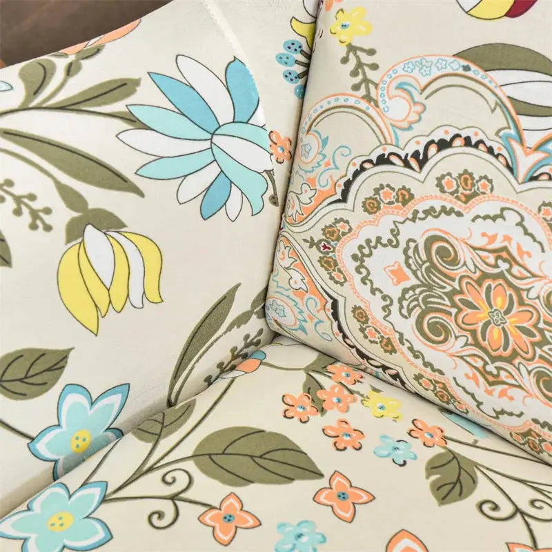 Housse de chaise à ailes imprimées feuilles, housse de fauteuil extensible en Spandex, style nordique amovible, housse de canapé relaxante, housse de protection pour meubles Housse de France