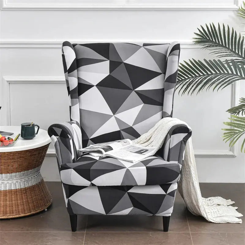 Housse de chaise à oreilles imprimées de fleurs, housse de fauteuil extensible en Spandex, moderne, amovible, pour canapé de détente, housse de protection pour meubles Housse de France