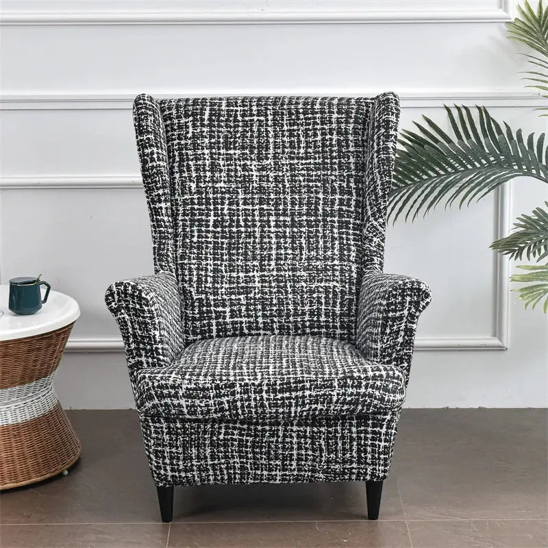 Housse de chaise à oreilles imprimées de fleurs, housse de fauteuil extensible en Spandex, moderne, amovible, pour canapé de détente, housse de protection pour meubles Housse de France