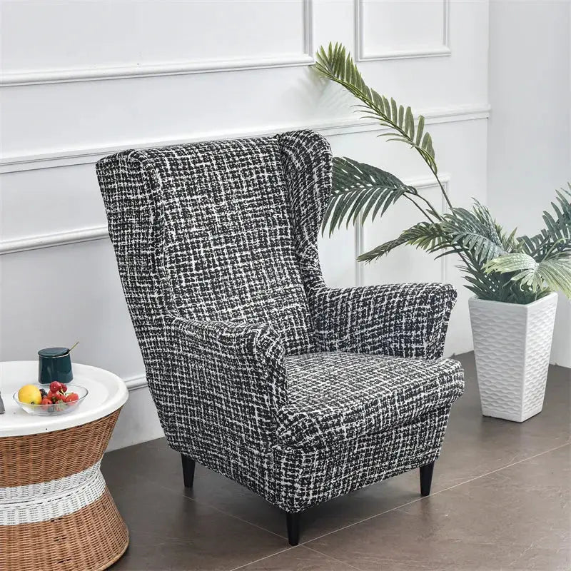 Housse de chaise à oreilles imprimées de fleurs, housse de fauteuil extensible en Spandex, moderne, amovible, pour canapé de détente, housse de protection pour meubles Housse de France
