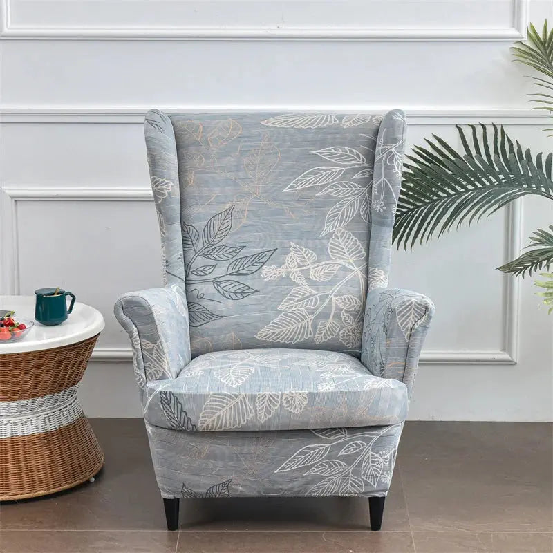 Housse de chaise à oreilles imprimées de fleurs, housse de fauteuil extensible en Spandex, moderne, amovible, pour canapé de détente, housse de protection pour meubles Housse de France