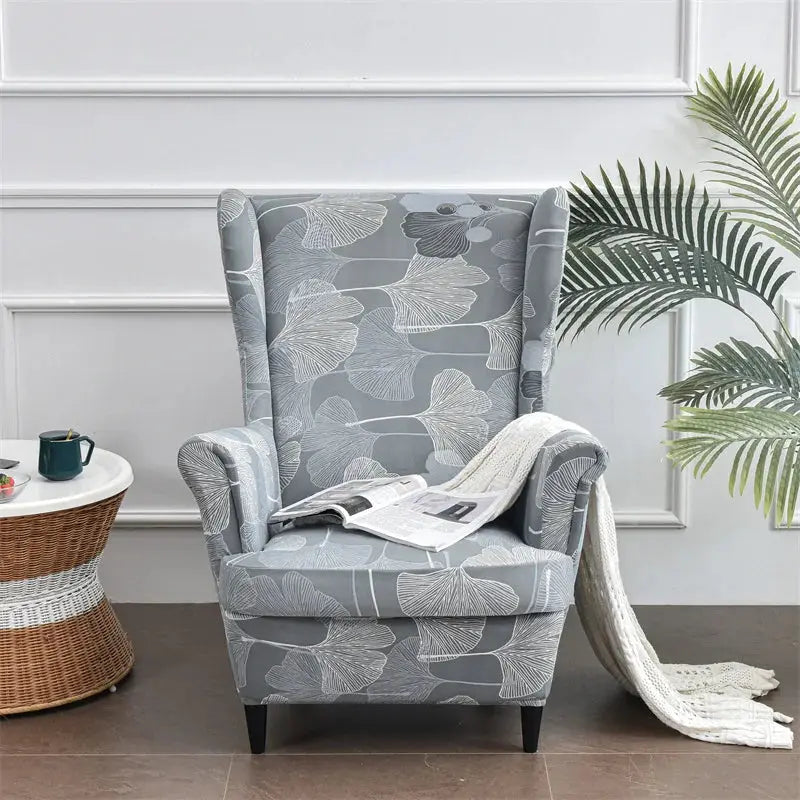 Housse de chaise à oreilles imprimées de fleurs, housse de fauteuil extensible en Spandex, moderne, amovible, pour canapé de détente, housse de protection pour meubles Housse de France