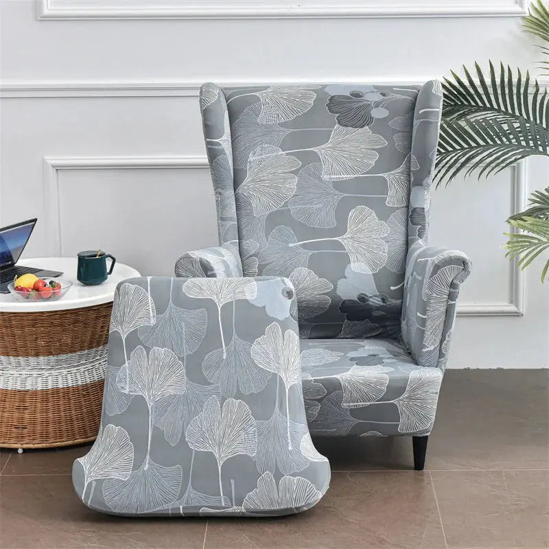 Housse de chaise à oreilles imprimées de fleurs, housse de fauteuil extensible en Spandex, moderne, amovible, pour canapé de détente, housse de protection pour meubles Housse de France