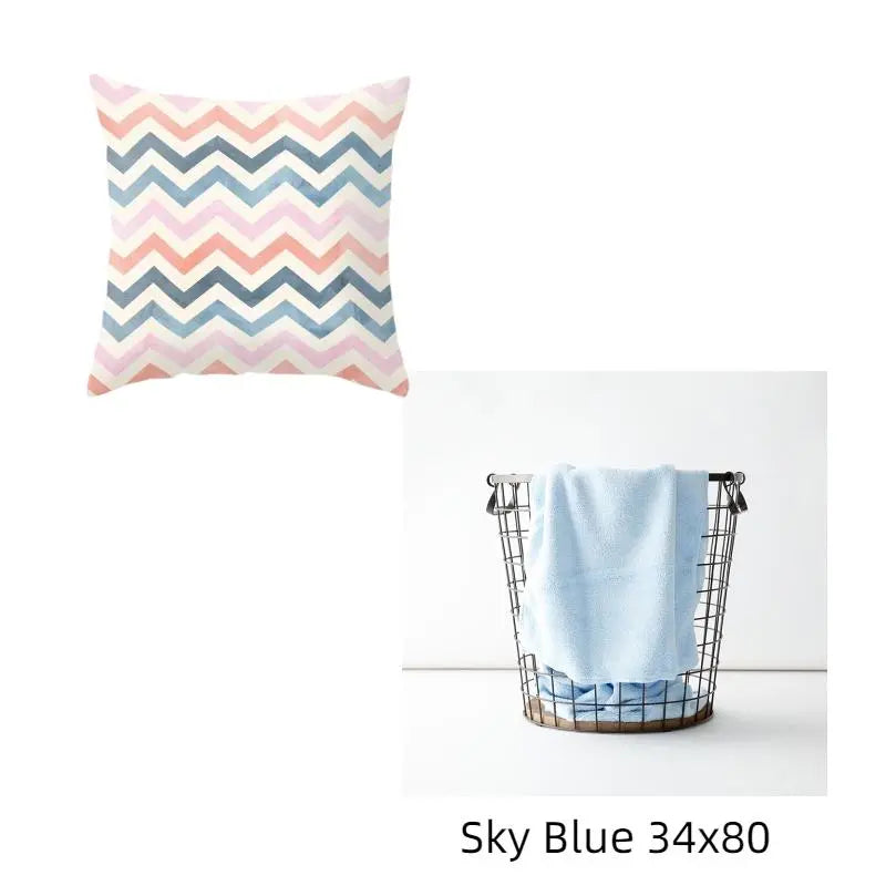 Housse de coussin Géométrique VIDA DRD3434 and Towel-45cmX45cm Without Pillow Core