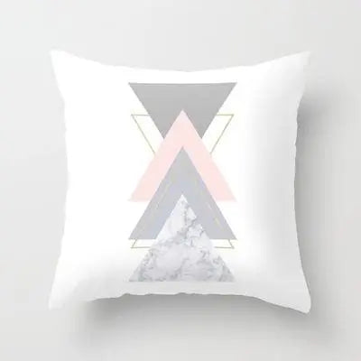 Housse de coussin rose géométrique - Housse De France