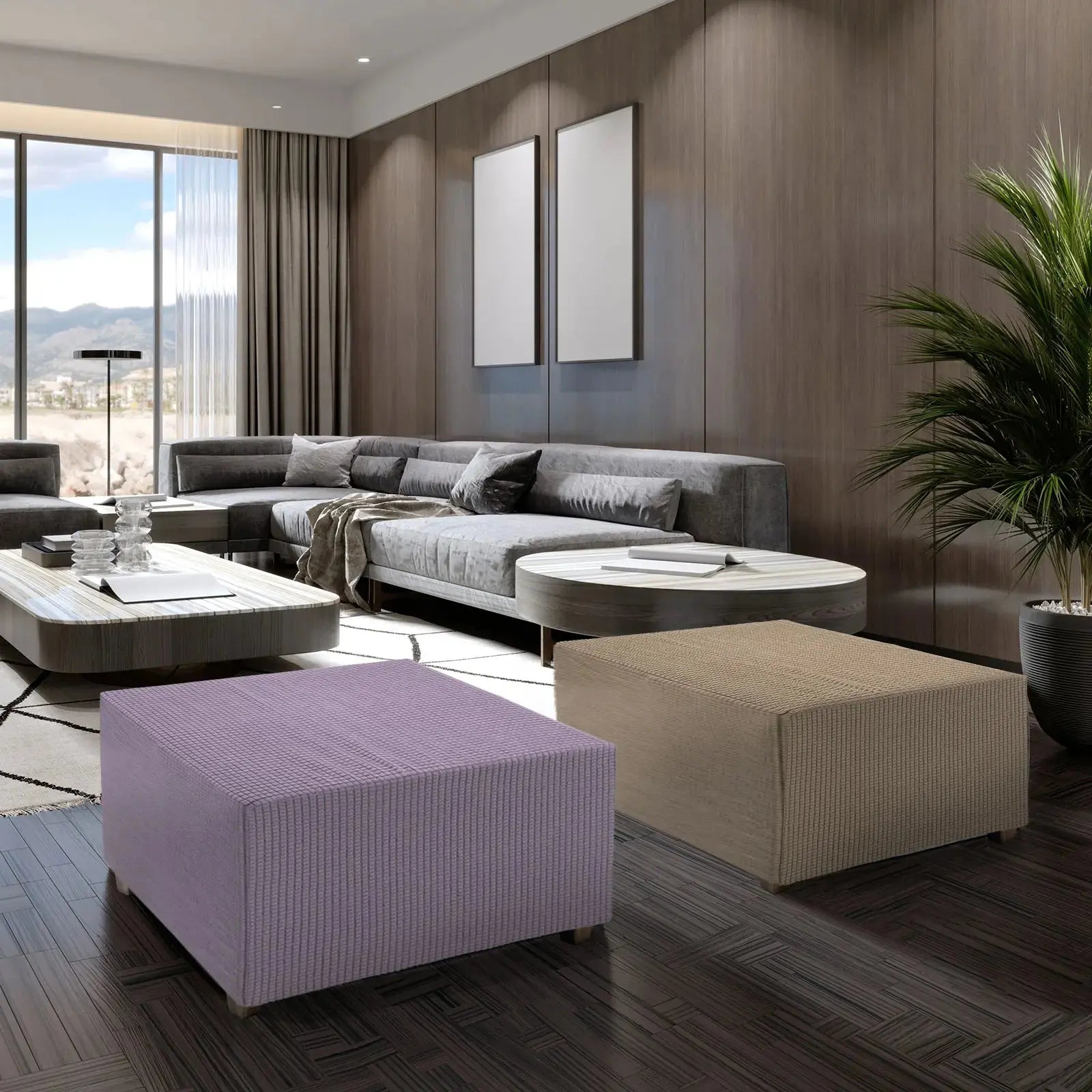 Housse de protection Ottoman carrée, 3 tailles, S/M/L, extensible, tabouret de pied élastique, repose-pieds, protecteur pour salon et chambre à coucher Housse de France