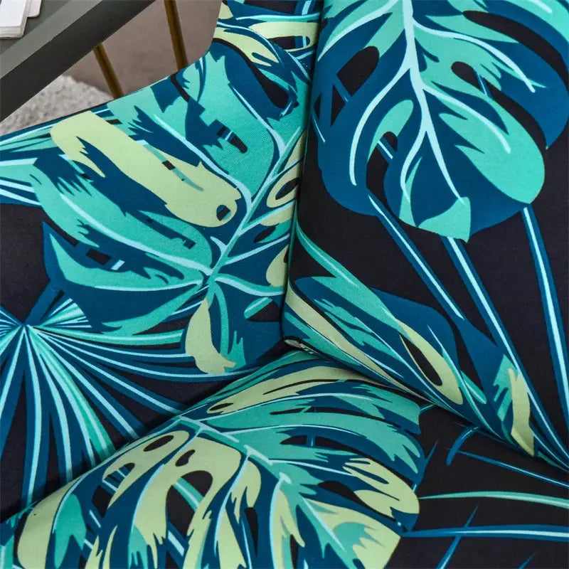 Housse de protection extensible pour fauteuil, fauteuil à ailes de plantes tropicales, en Spandex, style nordique, amovible, pour canapé Housse de France