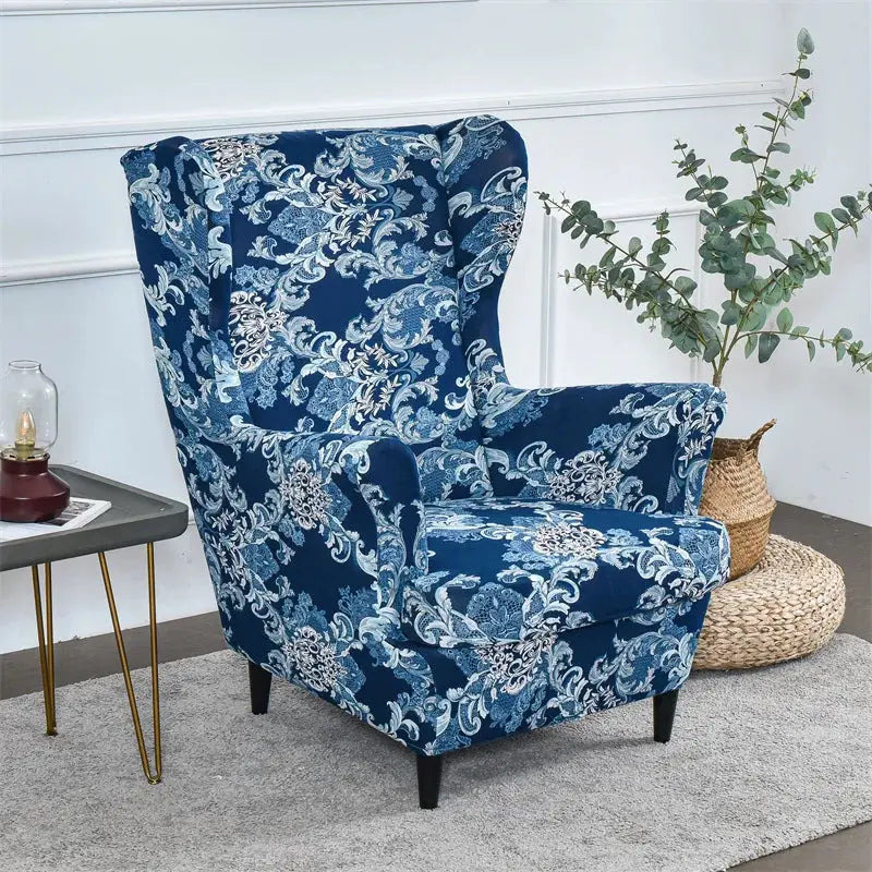 Housse de protection extensible pour fauteuil, fauteuil à ailes de plantes tropicales, en Spandex, style nordique, amovible, pour canapé Housse de France