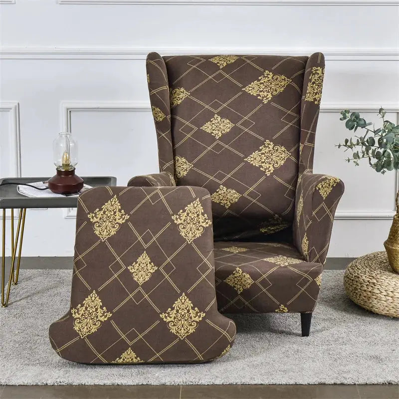 Housse de protection extensible pour fauteuil, fauteuil à ailes de plantes tropicales, en Spandex, style nordique, amovible, pour canapé Housse de France