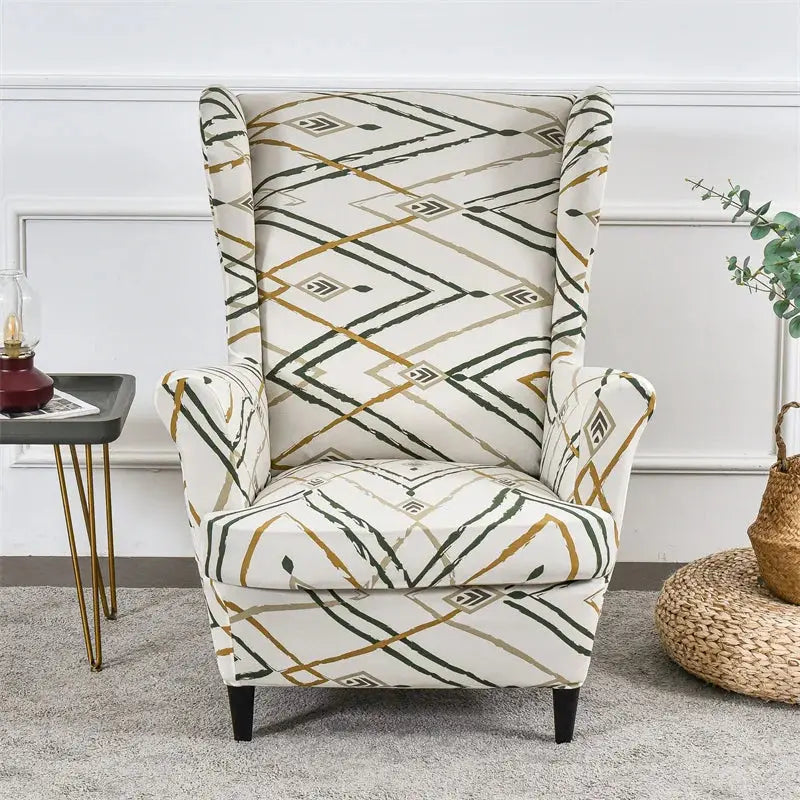 Housse de protection extensible pour fauteuil, fauteuil à ailes de plantes tropicales, en Spandex, style nordique, amovible, pour canapé Housse de France