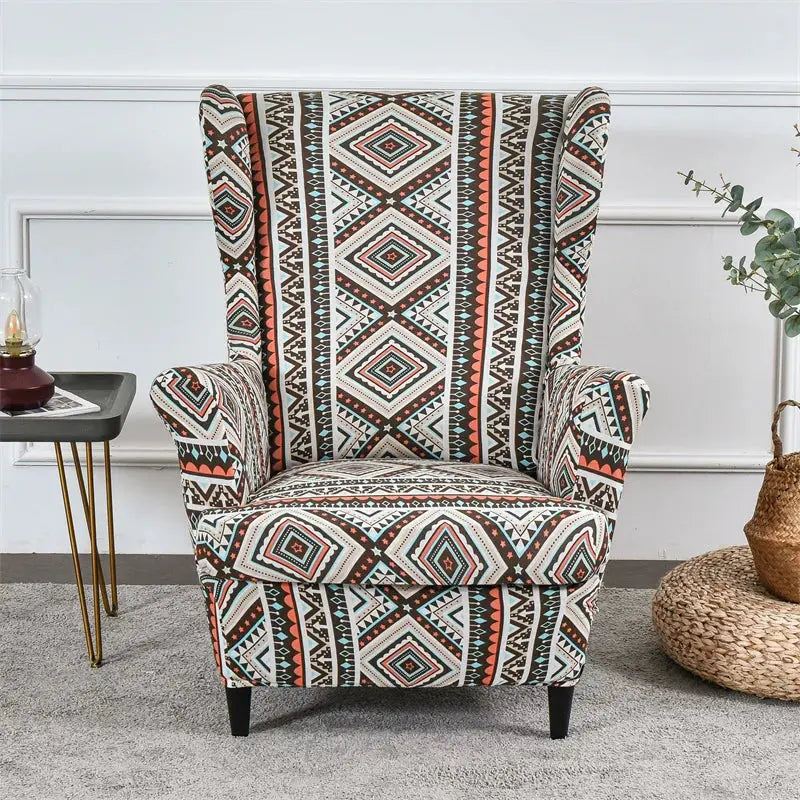 Housse de protection extensible pour fauteuil, fauteuil à ailes de plantes tropicales, en Spandex, style nordique, amovible, pour canapé Housse de France