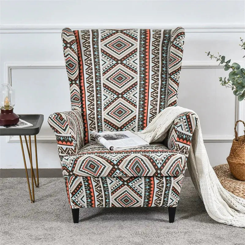 Housse de protection extensible pour fauteuil, fauteuil à ailes de plantes tropicales, en Spandex, style nordique, amovible, pour canapé Housse de France