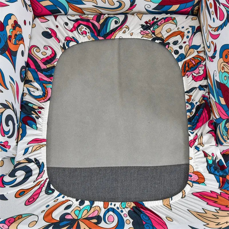 Housse de protection extensible pour fauteuil, fauteuil à ailes de plantes tropicales, en Spandex, style nordique, amovible, pour canapé Housse de France
