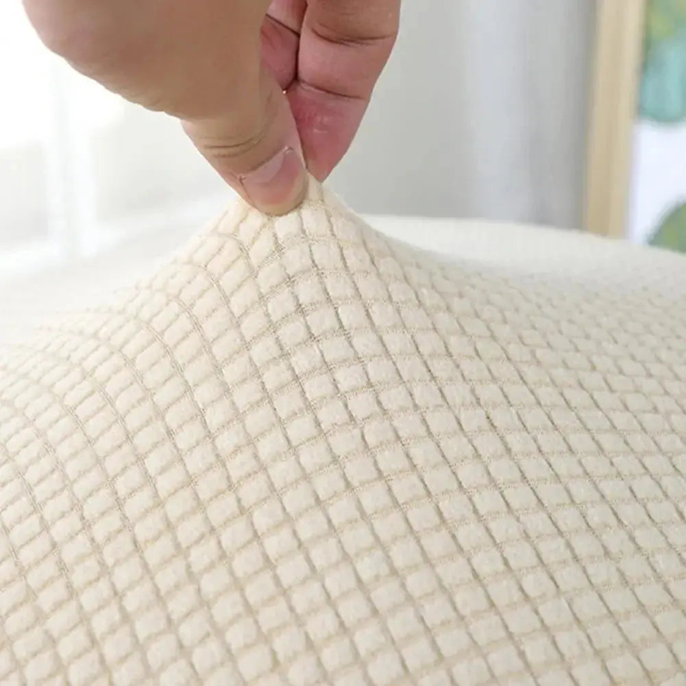 Housse de repose-pieds de forme ronde, 1 pièce, housse de siège, coussin de chaise, en Polyester, élastique, à carreaux, pouf, pour salon Housse de France