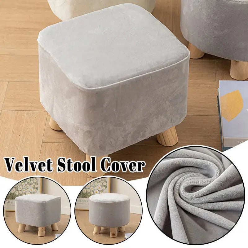 Housse de repose-pieds en velours, ronde ou carrée, extensible, pour pouf, protection, décoration de la maison Housse de France