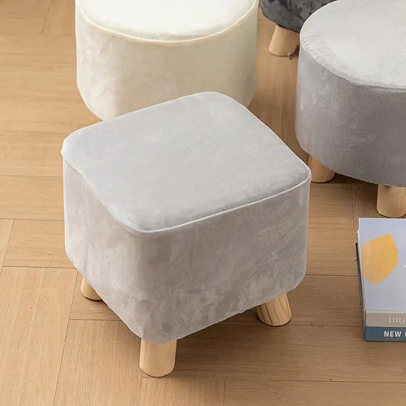 Housse de repose-pieds en velours, ronde ou carrée, extensible, pour pouf, protection, décoration de la maison Housse de France