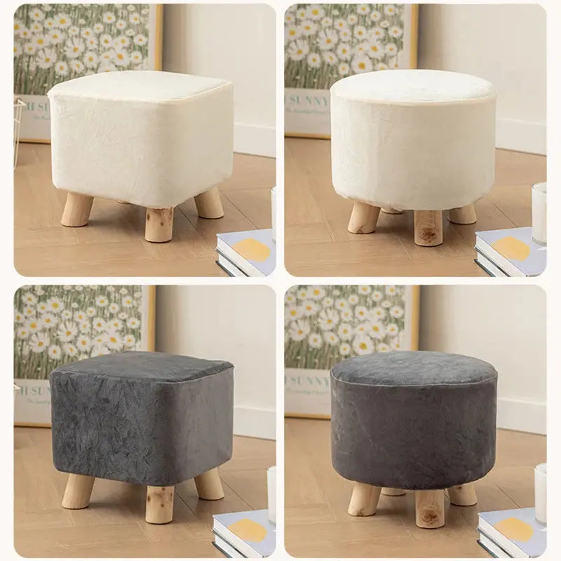 Housse de repose-pieds en velours, ronde ou carrée, extensible, pour pouf, protection, décoration de la maison Housse de France