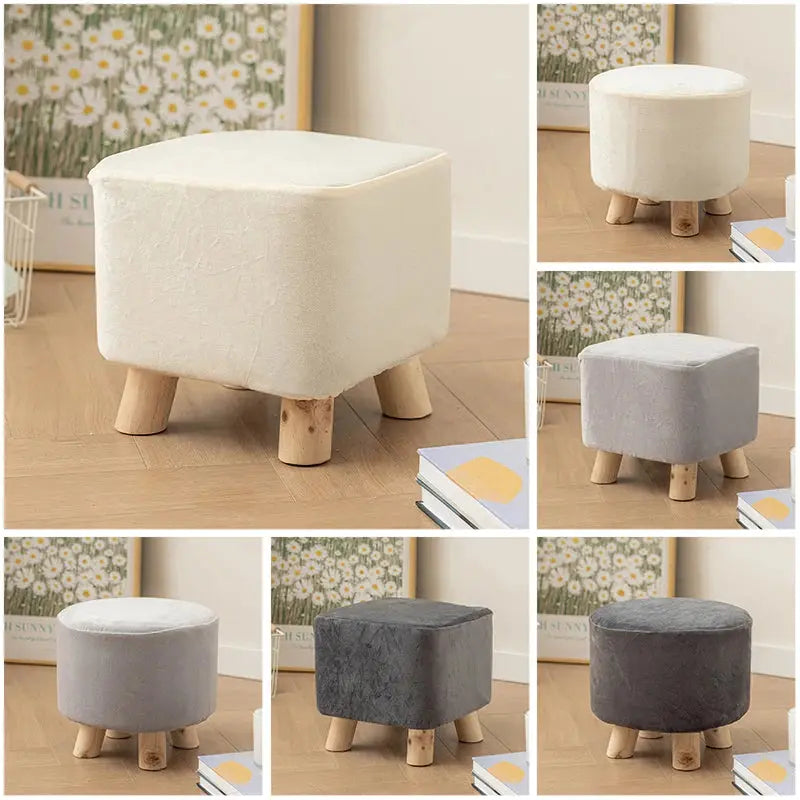 Housse de repose-pieds en velours, ronde ou carrée, extensible, pour pouf, protection, décoration de la maison Housse de France