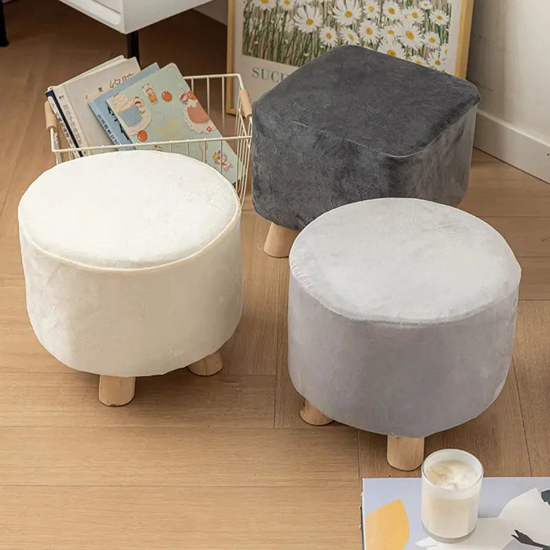 Housse de repose-pieds en velours, ronde ou carrée, extensible, pour pouf, protection, décoration de la maison Housse de France
