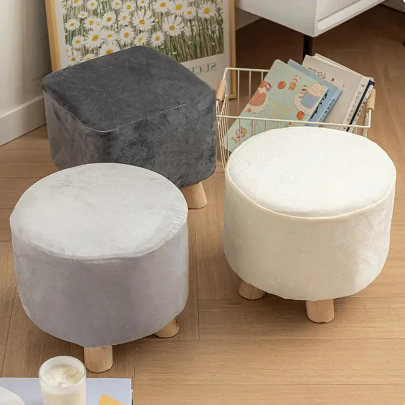 Housse de repose-pieds en velours, ronde ou carrée, extensible, pour pouf, protection, décoration de la maison Housse de France