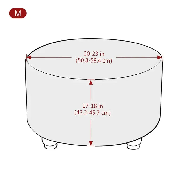 Housse de tabouret Ottoman en velours doux, 1 pièce, ronde, élastique, pour repose-pieds, tout compris, pour salon, chambre à coucher Housse de France