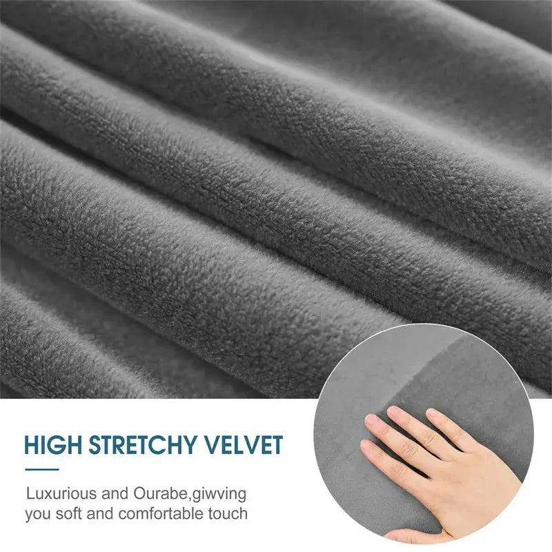 Housse de tabouret Ottoman en velours doux, 1 pièce, ronde, élastique, pour repose-pieds, tout compris, pour salon, chambre à coucher Housse de France