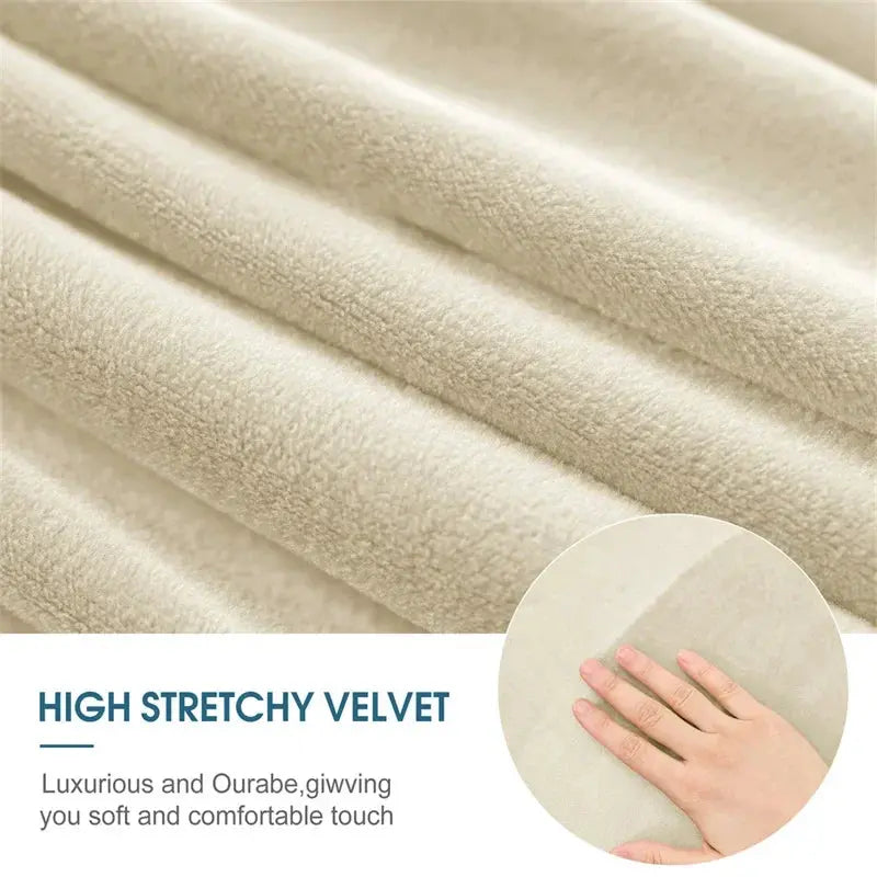 Housse de tabouret Ottoman en velours doux, 1 pièce, ronde, élastique, pour repose-pieds, tout compris, pour salon, chambre à coucher Housse de France