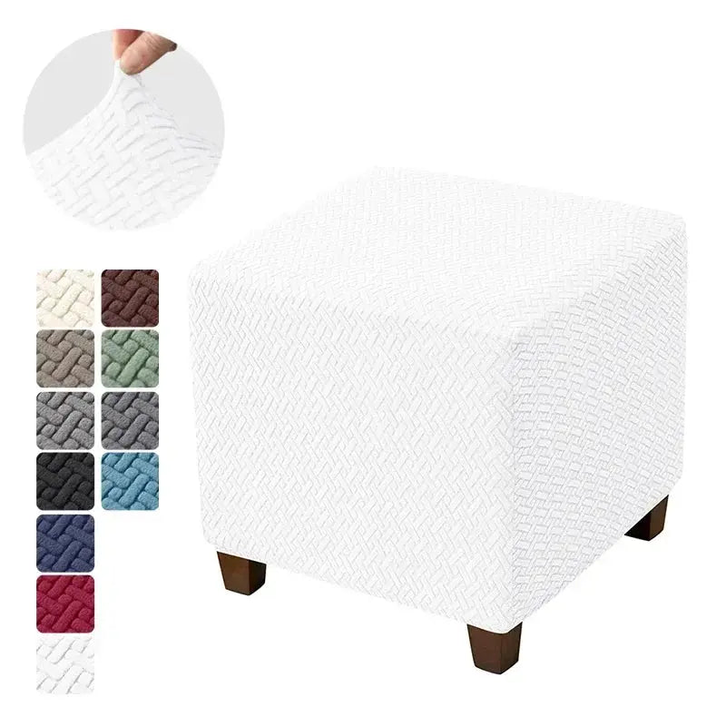 Housse de tabouret ottoman en Jacquard, couvre-pieds carrés élastiques, extensibles, Anti-poussière, tout compris, pour le salon Housse de France