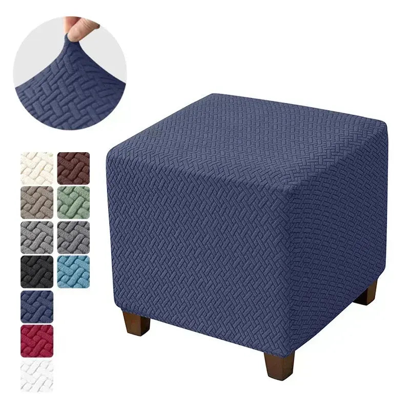 Housse de tabouret ottoman en Jacquard, couvre-pieds carrés élastiques, extensibles, Anti-poussière, tout compris, pour le salon Housse de France