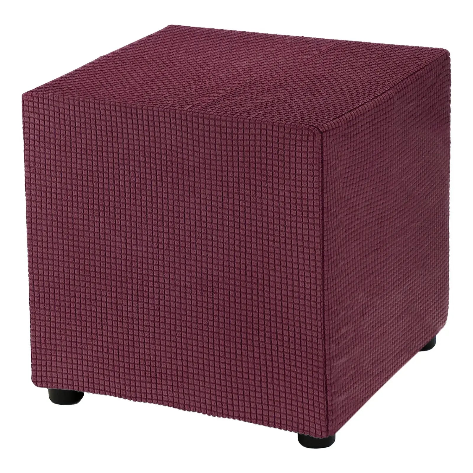 Housse ottomane carrée 18x18x18 ", housse ottomane extensible, tabouret de pied élastique, protection repose-pieds pour salon et chambre à coucher Housse de France