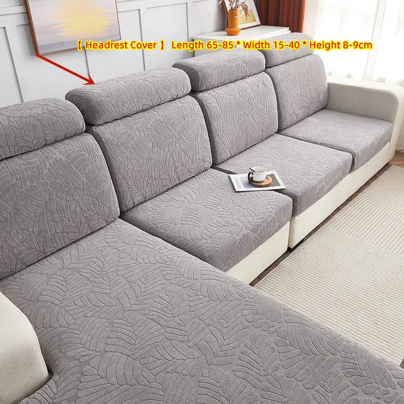 Housse Assise Canapé Élastique SOKOF Rosemary Silver Gray-Head pillowcase