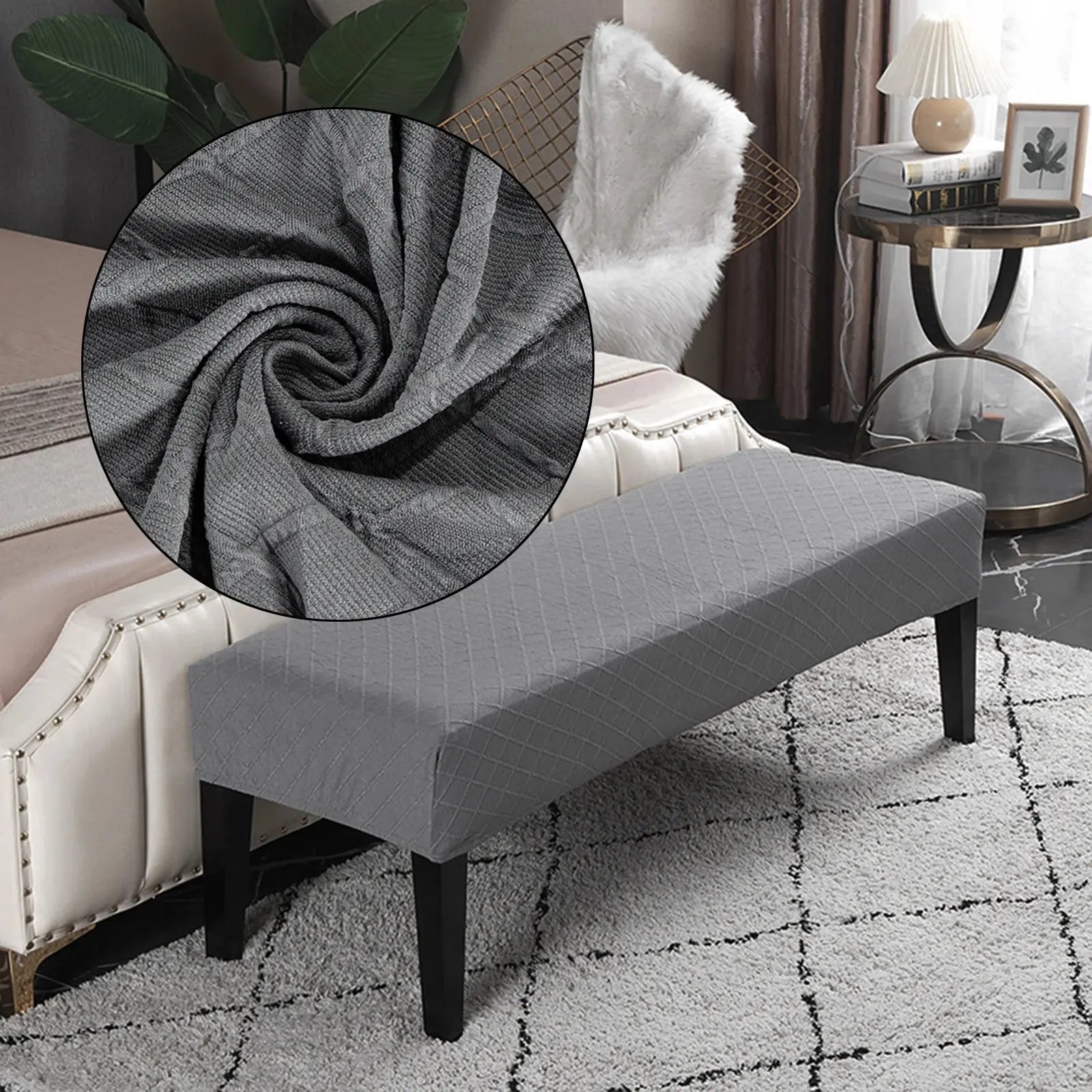 Housse Banquette Velours Extensible VELVBEN