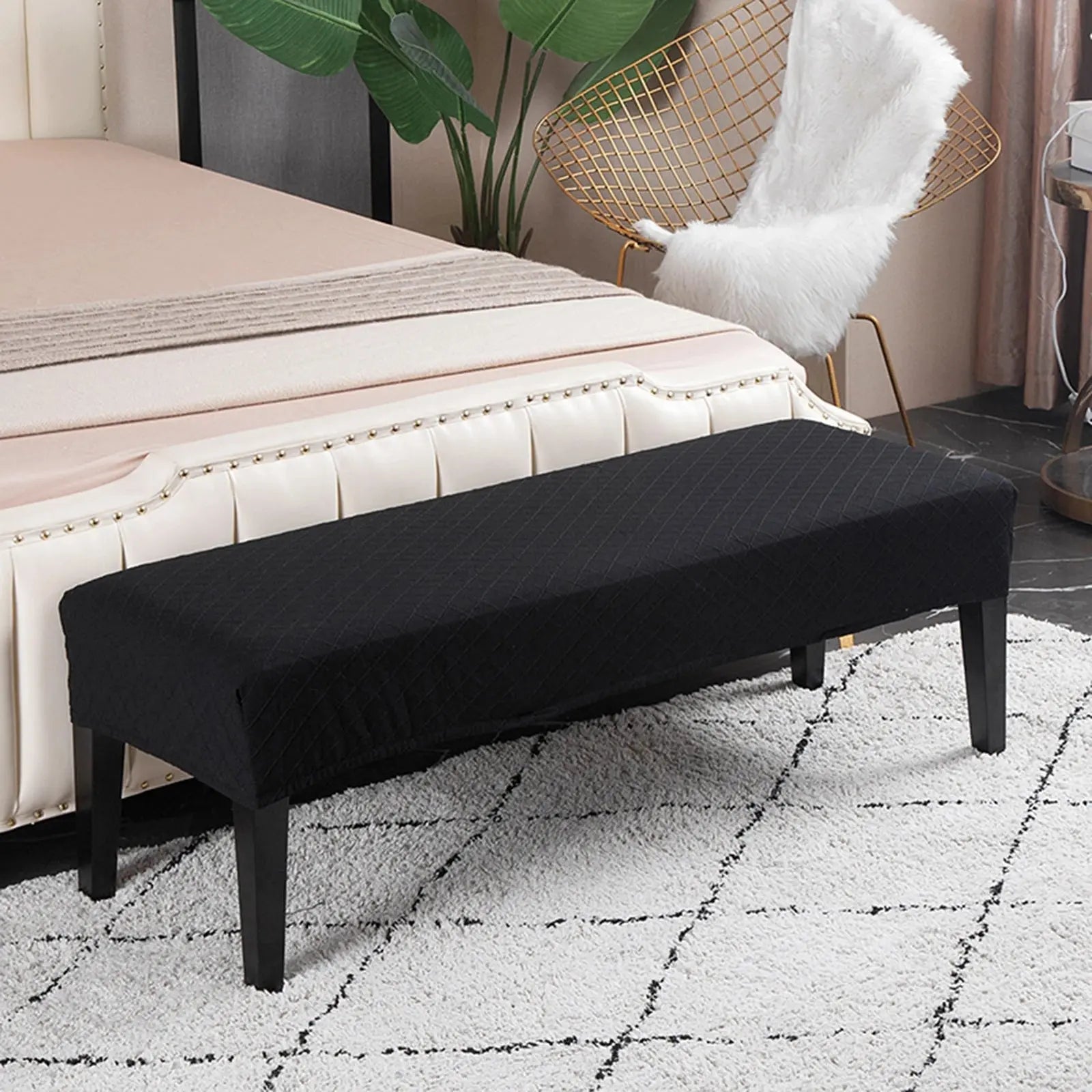 Housse Banquette Velours Extensible VELVBEN