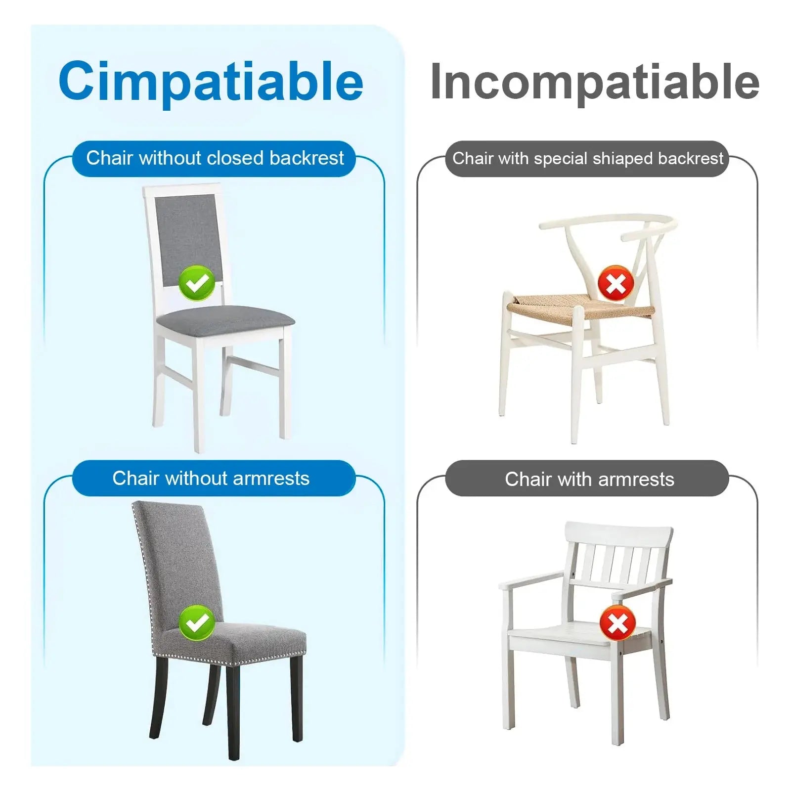 Housse de chaise salle à manger transparente CLARIVO