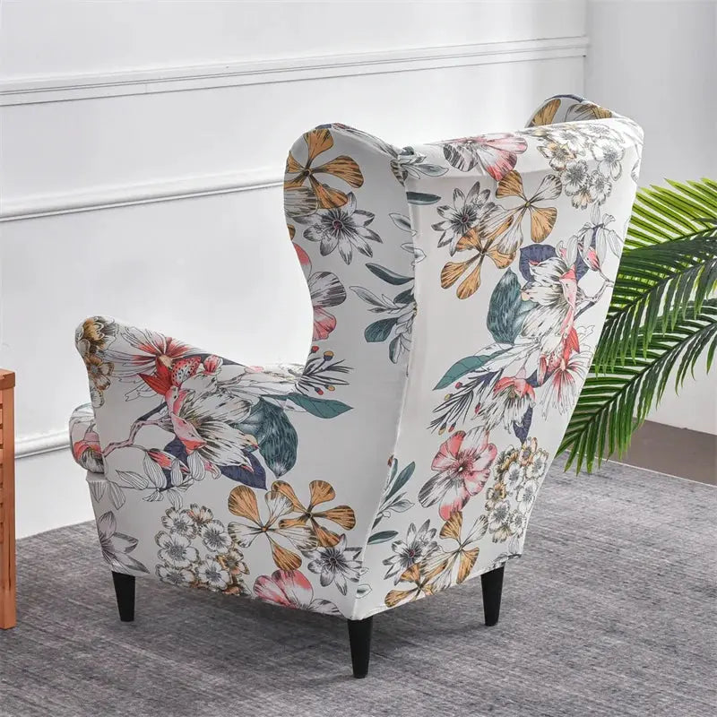 Housses de fauteuil à dossier haut coordonnantes avec housse de coussin de siège, housses de canapé, chaise à oreilles, salon, chambre à coucher, 2 pièces, ensemble Housse de France