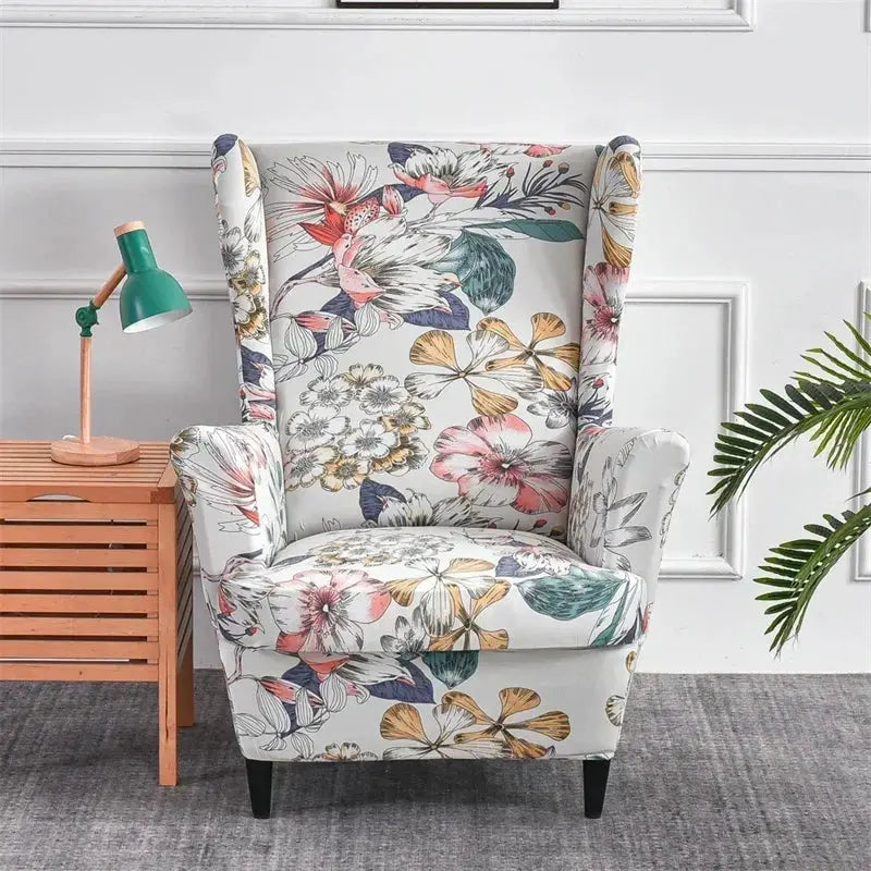 Housses de fauteuil à dossier haut coordonnantes avec housse de coussin de siège, housses de canapé, chaise à oreilles, salon, chambre à coucher, 2 pièces, ensemble Housse de France