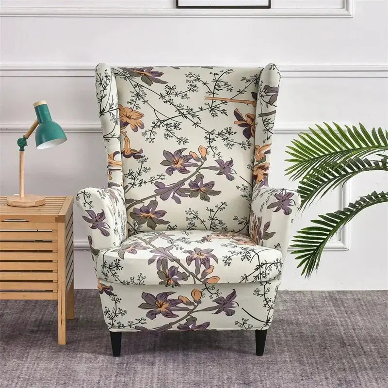 Housses de fauteuil à dossier haut coordonnantes avec housse de coussin de siège, housses de canapé, chaise à oreilles, salon, chambre à coucher, 2 pièces, ensemble Housse de France