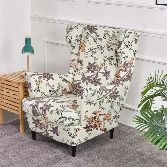 Housses de fauteuil à dossier haut coordonnantes avec housse de coussin de siège, housses de canapé, chaise à oreilles, salon, chambre à coucher, 2 pièces, ensemble Housse de France