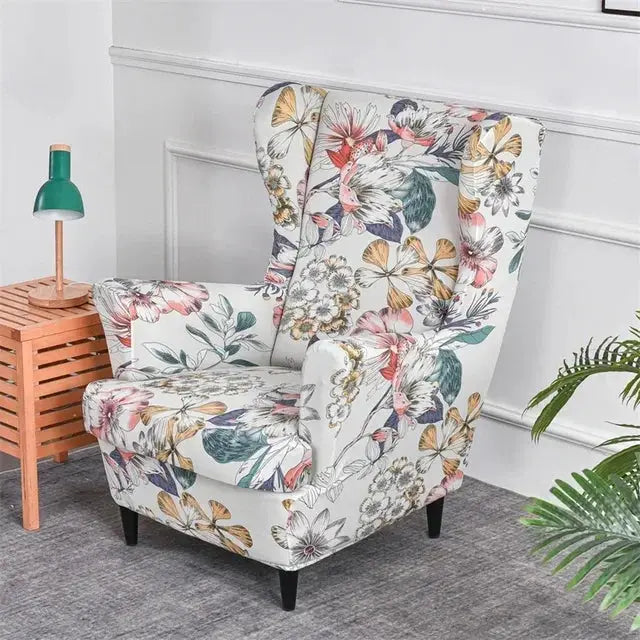 Housses de fauteuil à dossier haut coordonnantes avec housse de coussin de siège, housses de canapé, chaise à oreilles, salon, chambre à coucher, 2 pièces, ensemble Housse de France