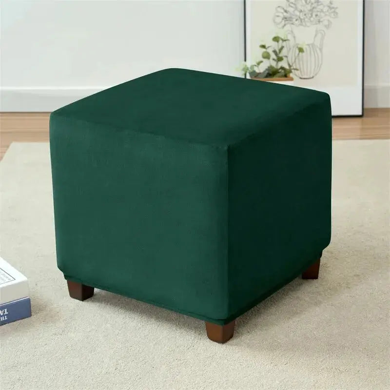 Housses de repose-pieds élastiques en velours doux, étui de protection de meubles, housses de tabouret pouf, maison de salon Housse de France