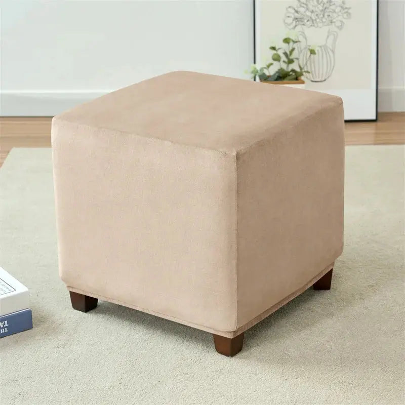 Housses de repose-pieds élastiques en velours doux, étui de protection de meubles, housses de tabouret pouf, maison de salon Housse de France