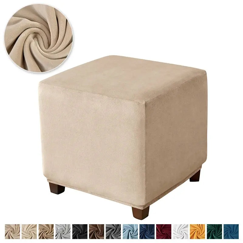 Housses de repose-pieds élastiques en velours doux, étui de protection de meubles, housses de tabouret pouf, maison de salon Housse de France